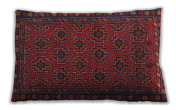 Traditional Classic Rectangular Red Lumbar Throw Pillow, 13 inch by 19 inch, lbtr1314