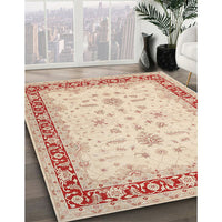 Traditional Deep Peach Orange Oriental Rug, tr1316