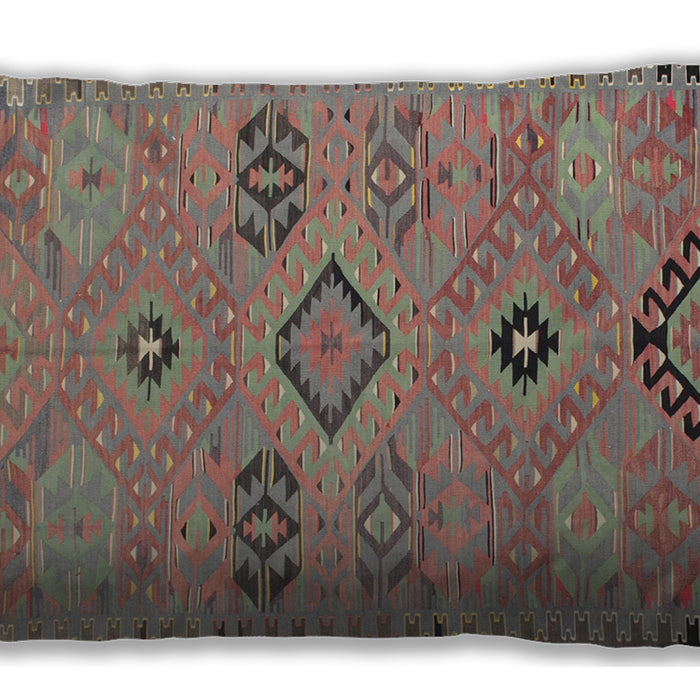 Traditional Classic Rectangular Rust Pink Lumbar Throw Pillow, 13 inch by 19 inch, lbtr1318