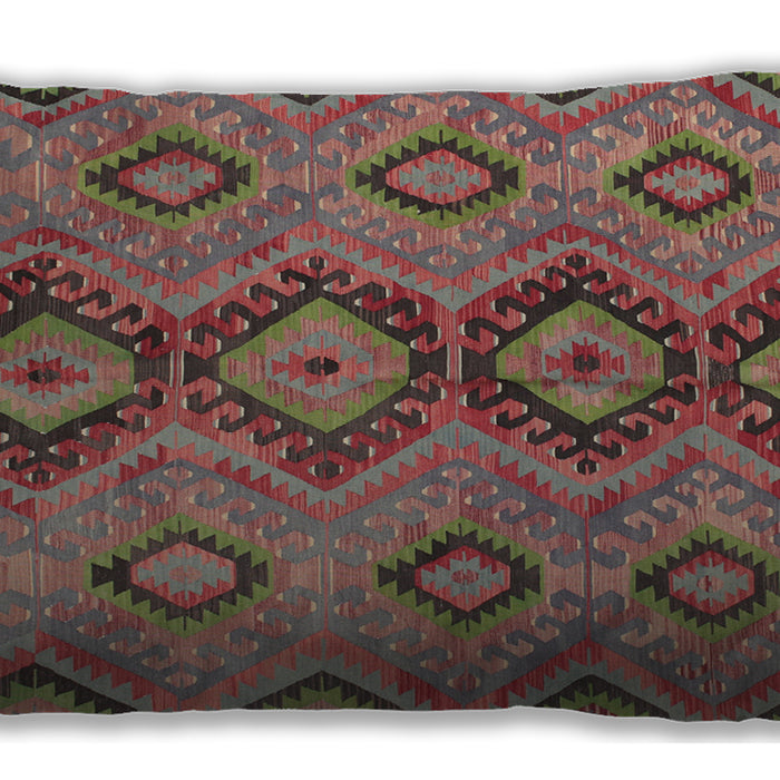 Traditional Classic Rectangular Brown Red Lumbar Throw Pillow, 13 inch by 19 inch, lbtr1319