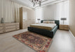 Machine Washable Traditional Dark Almond Brown Rug in a Bedroom, wshtr131