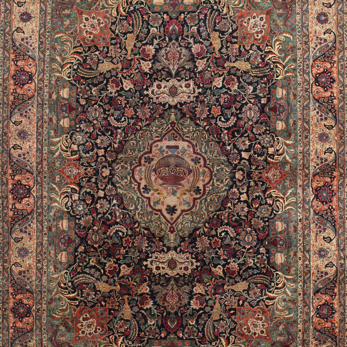 Traditional Dark Almond Brown Medallion Rug, tr131