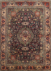 Machine Washable Traditional Dark Almond Brown Rug, wshtr131