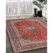 Traditional Camel Brown Medallion Rug in Family Room, tr1320