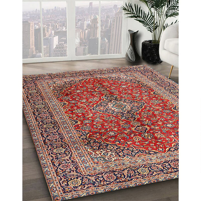 Machine Washable Traditional Camel Brown Rug in a Family Room, wshtr1320