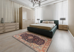 Traditional Bakers Brown Medallion Rug in a Bedroom, tr1321