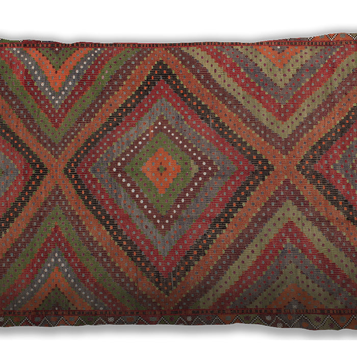 Traditional Classic Rectangular Red Lumbar Throw Pillow, 13 inch by 19 inch, lbtr1323