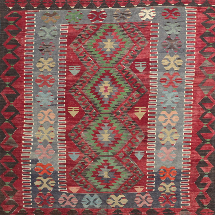 Square Traditional Khaki Green Southwestern Rug, tr1324