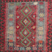 Square Traditional Khaki Green Southwestern Rug, tr1324