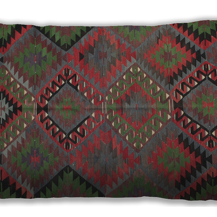 Traditional Classic Rectangular Brown Red Lumbar Throw Pillow, 13 inch by 19 inch, lbtr1325