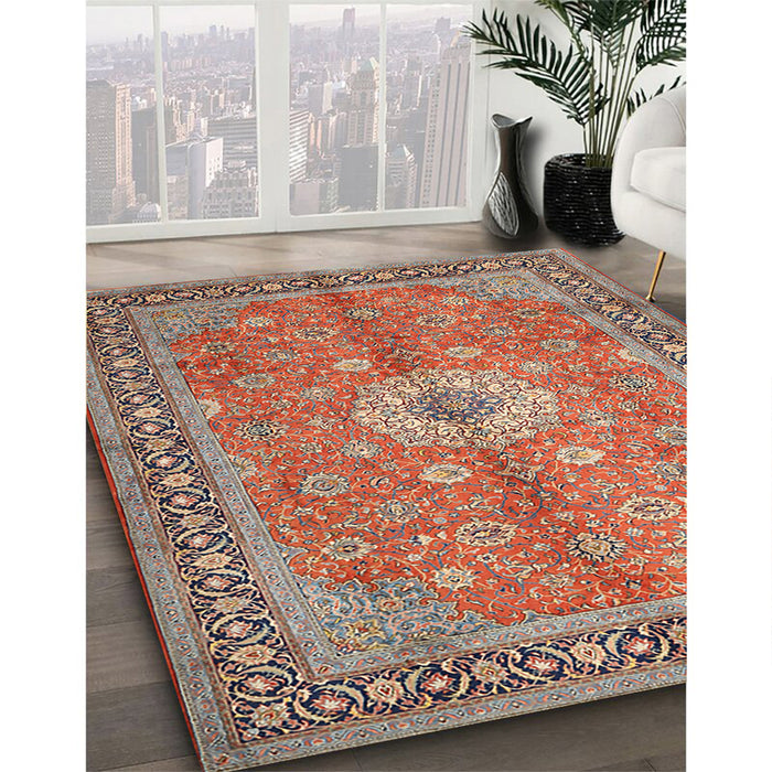 Machine Washable Traditional Camel Brown Rug in a Family Room, wshtr1326