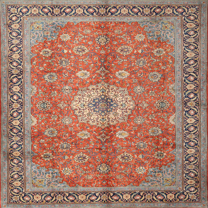 Square Traditional Camel Brown Persian Rug, tr1326