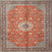 Square Traditional Camel Brown Persian Rug, tr1326