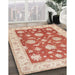 Traditional Bright Orange Oriental Rug in Family Room, tr1329