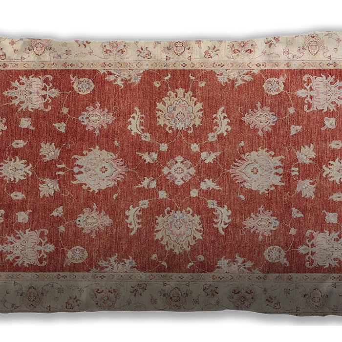 Traditional Classic Rectangular Bright Orange Lumbar Throw Pillow, 13 inch by 19 inch, lbtr1329