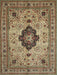 Traditional Brownish Green Medallion Rug, tr132