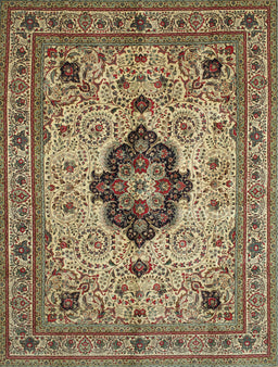 Machine Washable Traditional Brown Green Rug, wshtr132