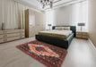 Machine Washable Traditional Rust Pink Rug in a Bedroom, wshtr1331