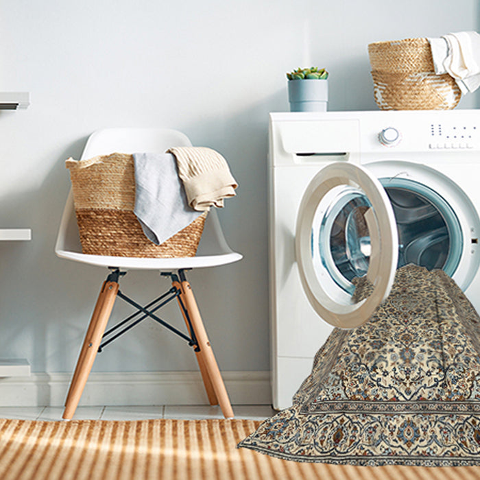 Machine Washable Traditional Brown Rug in a Washing Machine, wshtr1332