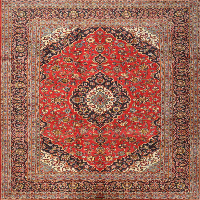 Square Traditional Red Medallion Rug, tr1333