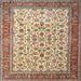 Round Machine Washable Traditional Chestnut Brown Rug, wshtr1334