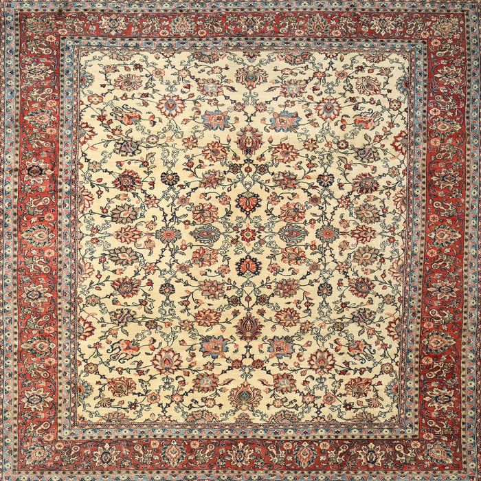 Square Traditional Chestnut Brown Persian Rug, tr1334
