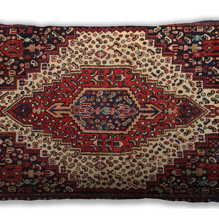 Traditional Classic Rectangular Saffron Red Lumbar Throw Pillow, 13 inch by 19 inch, lbtr1336