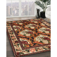 Traditional Saffron Red Animal Rug, tr1337