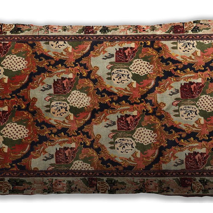 Traditional Classic Rectangular Saffron Red Lumbar Throw Pillow, 13 inch by 19 inch, lbtr1337