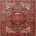 Square Traditional Orange Salmon Pink Persian Rug, tr1339