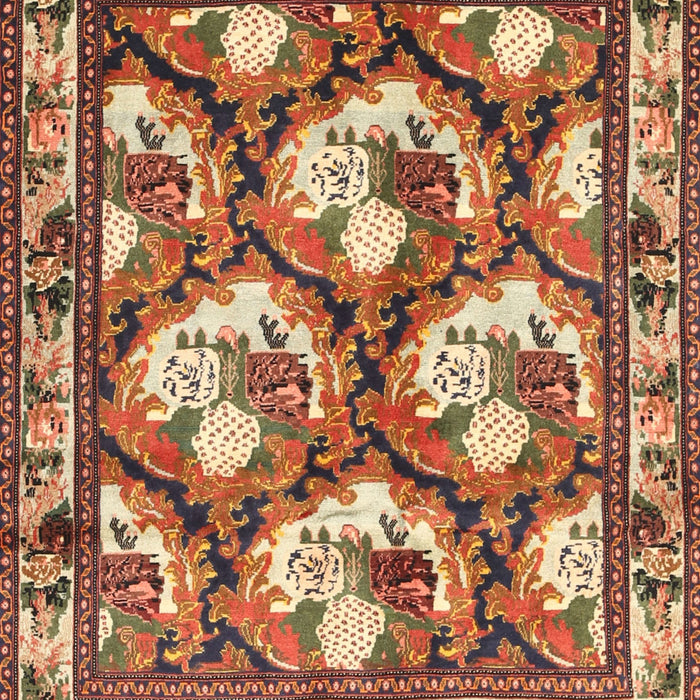 Machine Washable Traditional Sand Brown Rug, wshtr1341