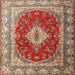 Square Traditional Brownish Green Persian Rug, tr1343