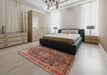 Machine Washable Traditional Saffron Red Rug in a Bedroom, wshtr1344