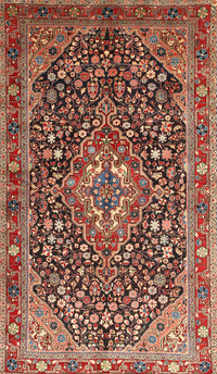 Machine Washable Traditional Saffron Red Rug, wshtr1344