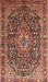 Machine Washable Traditional Saffron Red Rug, wshtr1344