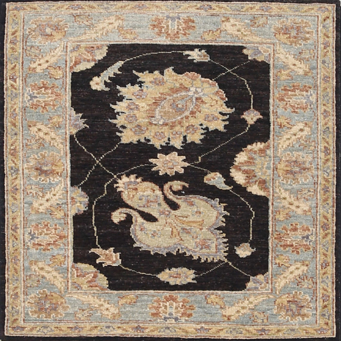 Square Traditional Coffee Brown Oriental Rug, tr1346