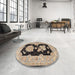 Round Machine Washable Traditional Coffee Brown Rug in a Office, wshtr1346