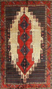 Machine Washable Traditional Saffron Red Rug, wshtr1347