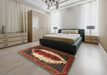 Traditional Saffron Red Persian Rug in a Bedroom, tr1347