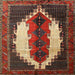 Square Traditional Saffron Red Persian Rug, tr1347