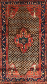 Machine Washable Traditional Saffron Red Rug, wshtr1348