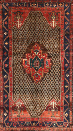Machine Washable Traditional Saffron Red Rug, wshtr1348