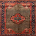 Square Traditional Saffron Red Persian Rug, tr1348