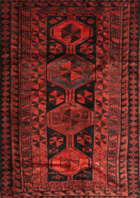 Machine Washable Traditional Tomato Red Rug, wshtr1349