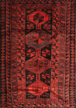Machine Washable Traditional Tomato Red Rug, wshtr1349