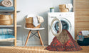 Machine Washable Traditional Fire Brick Red Rug in a Washing Machine, wshtr134