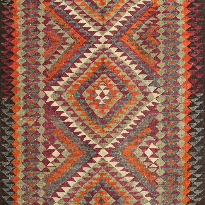 Traditional Orange Brown Persian Rug, tr1350