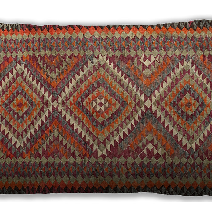 Traditional Classic Rectangular Orange Brown Lumbar Throw Pillow, 13 inch by 19 inch, lbtr1350