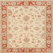 Square Traditional Brown Gold Oriental Rug, tr1351