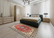 Machine Washable Traditional Fire Brick Red Rug in a Bedroom, wshtr1352